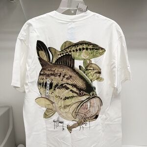 Guy Harvey LGMOUTH BASS white Tee-shirt